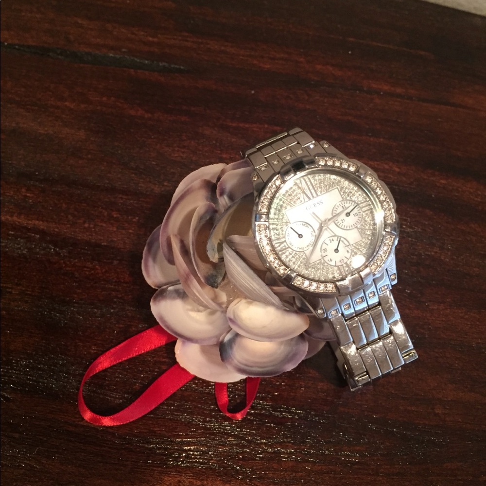 Guess Mother of Pearl Dial Stainless Steel Watch